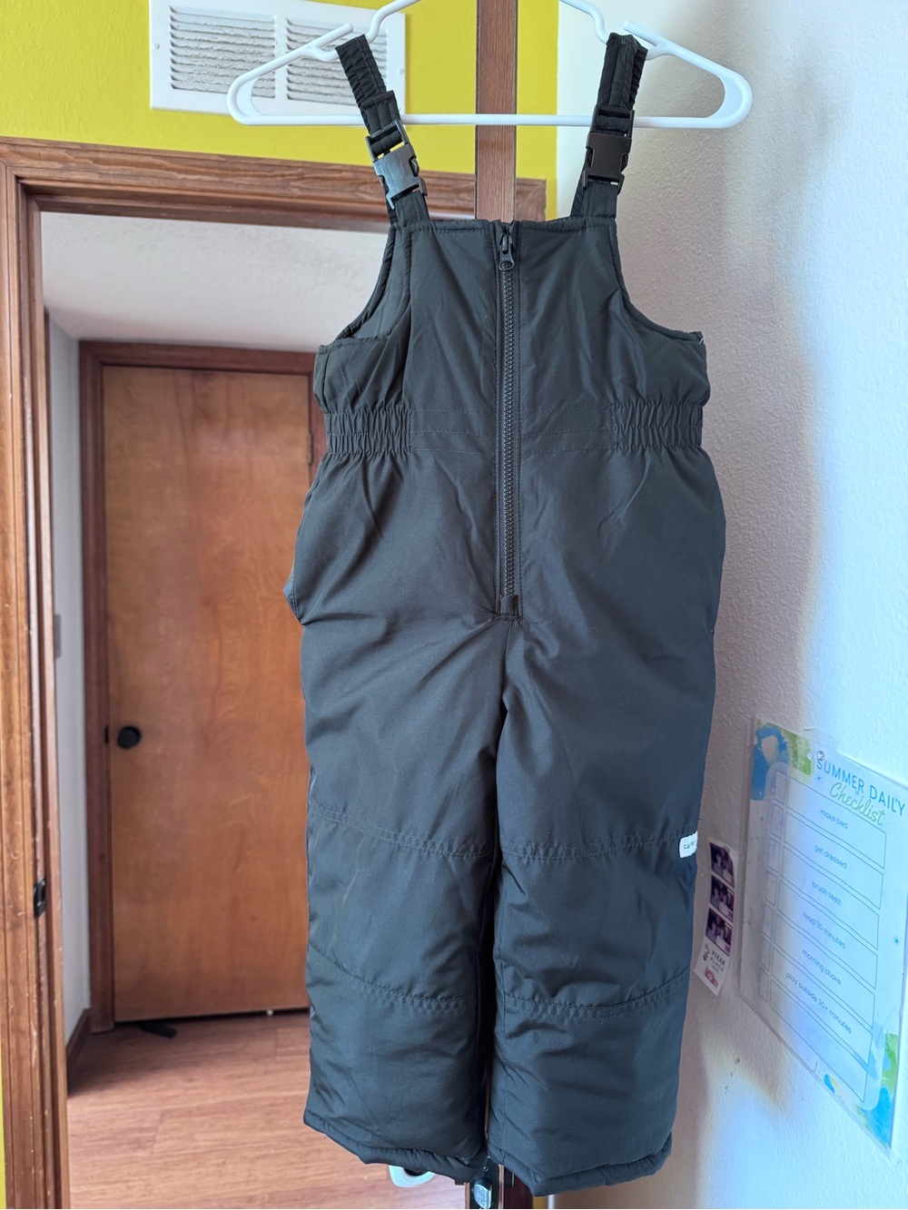 Kids Insulated Snow Bib Overalls - BLACK USED (size 4)